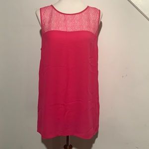 Halogen hot pink tank mesh sleeveless top blouse